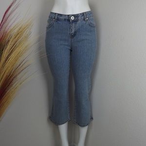 Cropped Light Wash Blue Denim Jeans